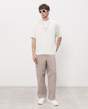 Off-White Green t-shirt with logo print 44MAA120S26J007