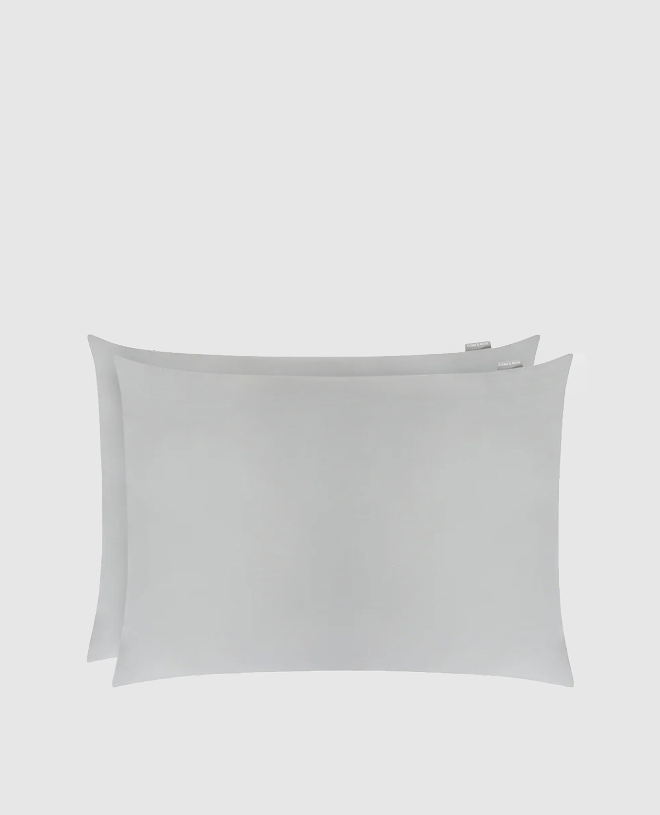 Set of gray cooling pillowcases with patch