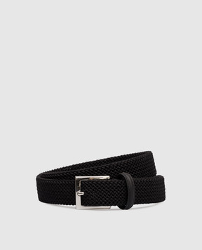 Kiton Black braided belt USC3601N01357