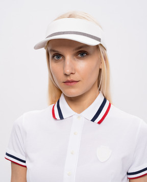 Brunello Cucinelli White visor with monil chain MCAP9T001