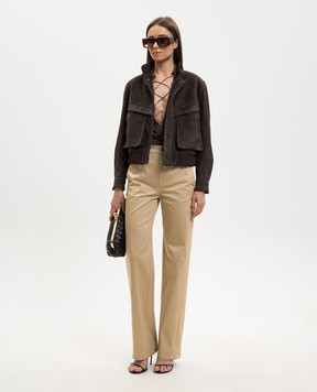 Babe Pay Pls Brown suede jacket 2508SUEDE
