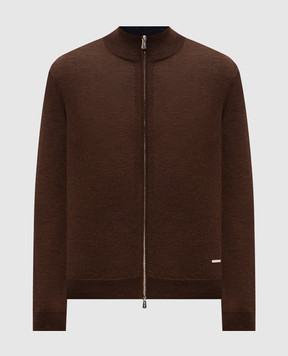 Enrico Mandelli Brown wool cardigan 4K051A6210
