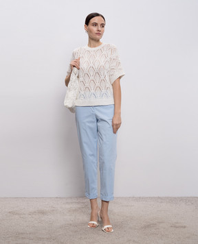 Peserico White openwork top with sequins A99079F0309110