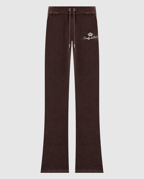 Sporty & Rich Juicy brown velour sweatpants PA067716689BR03