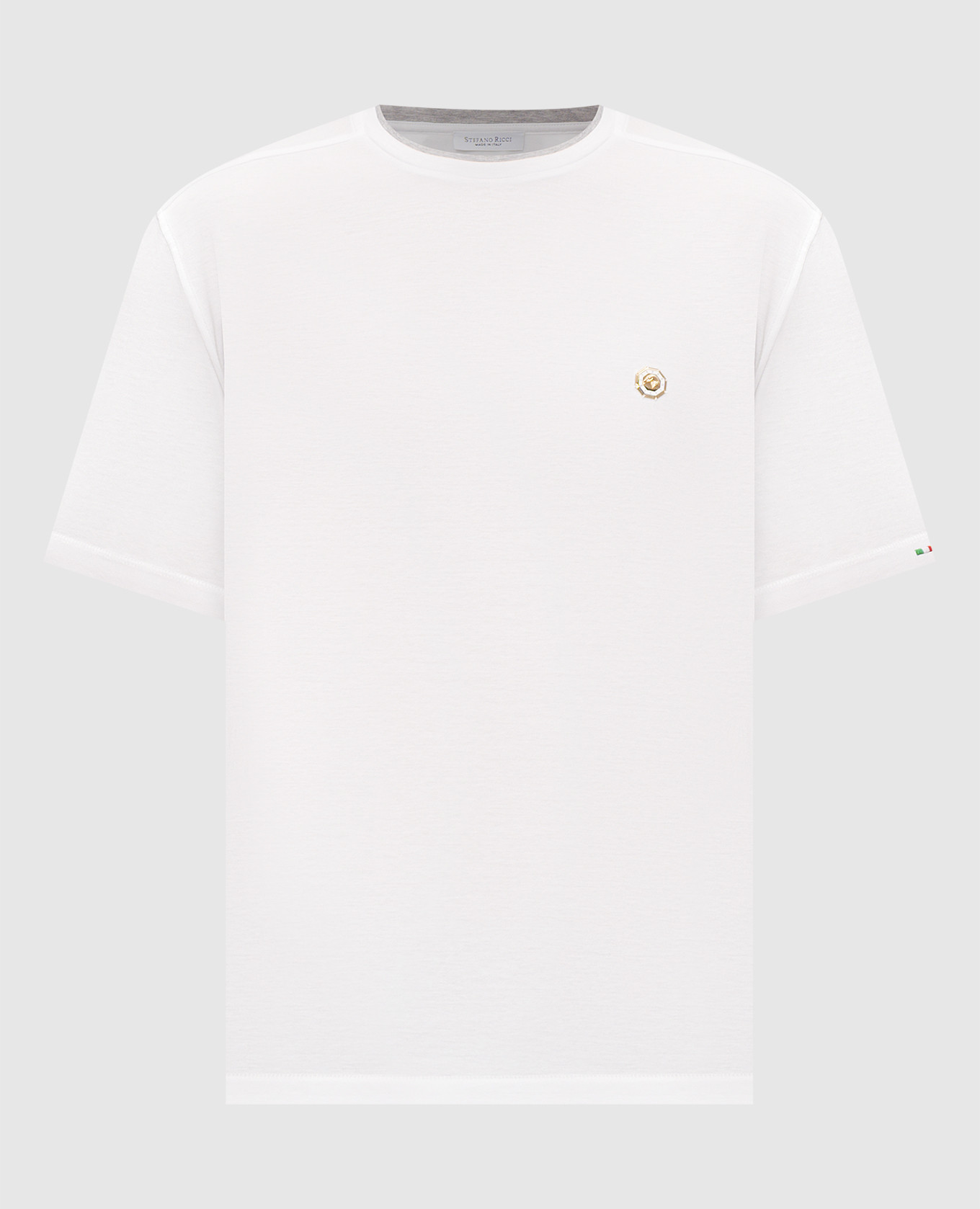 White T-shirt with logo embroidery