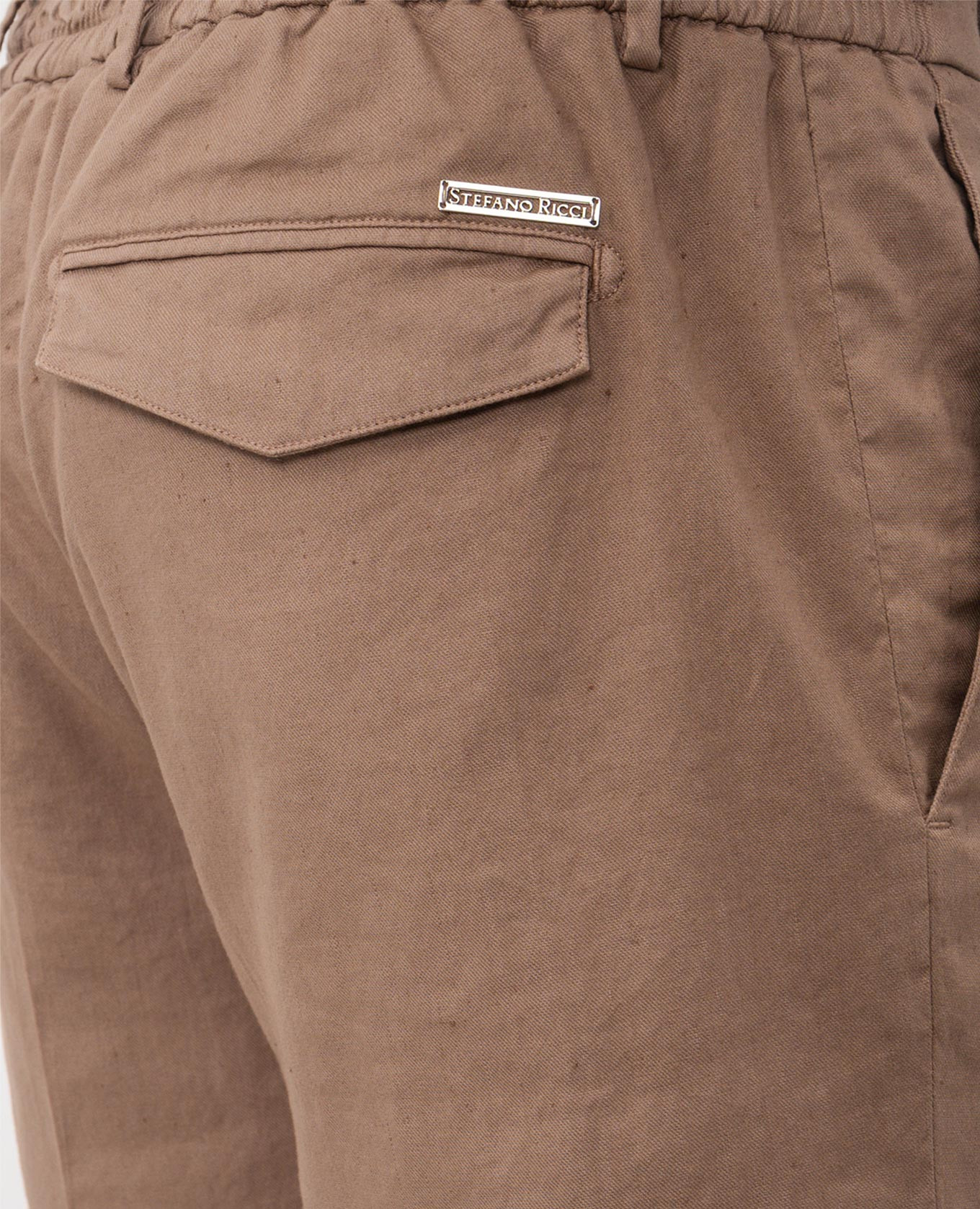 

Brown linen shorts with emblem Stefano Ricci