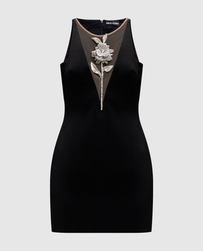David Koma Black dress with floral applique RE26DK94D