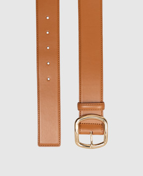 Santoni Brown leather belt with logo CW40VC904C49HFRY