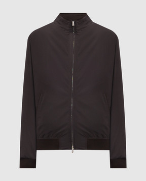 Enrico Mandelli Brown jacket with logo embroidery 3T505A519V