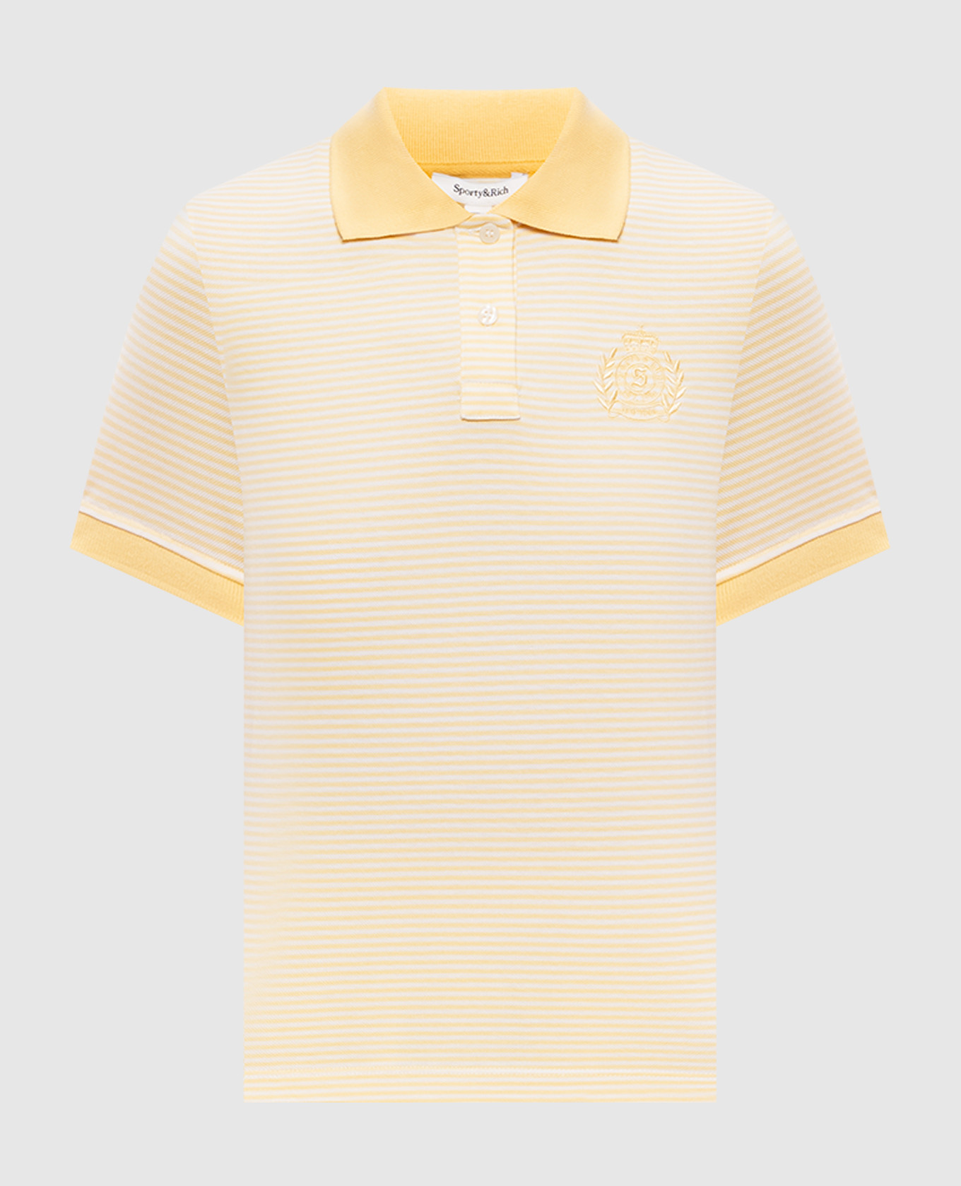 NY Crest Prep Striped Polo with Embroidered Emblem Sporty & Rich