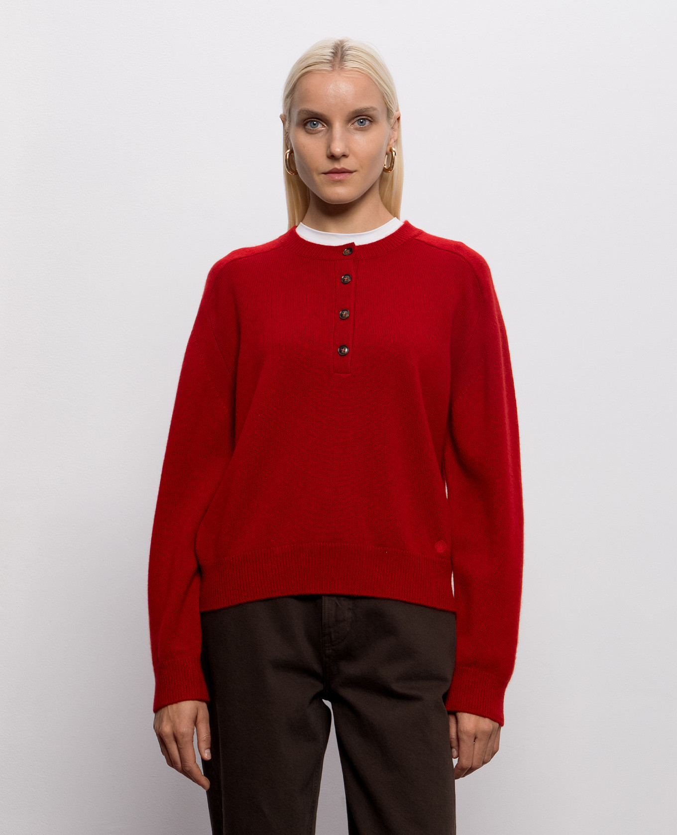 Red MALO cashmere jumper Loulou de Saison 3