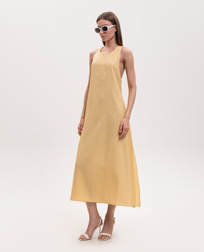 Solotre Yellow dress with slits M1AB0099