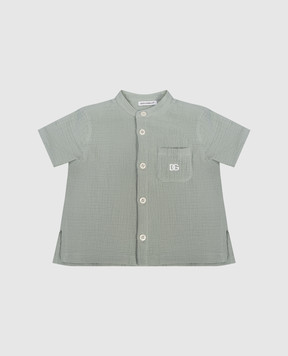 Dolce&Gabbana Children's green shirt with monogram logo L14S80FU5YU