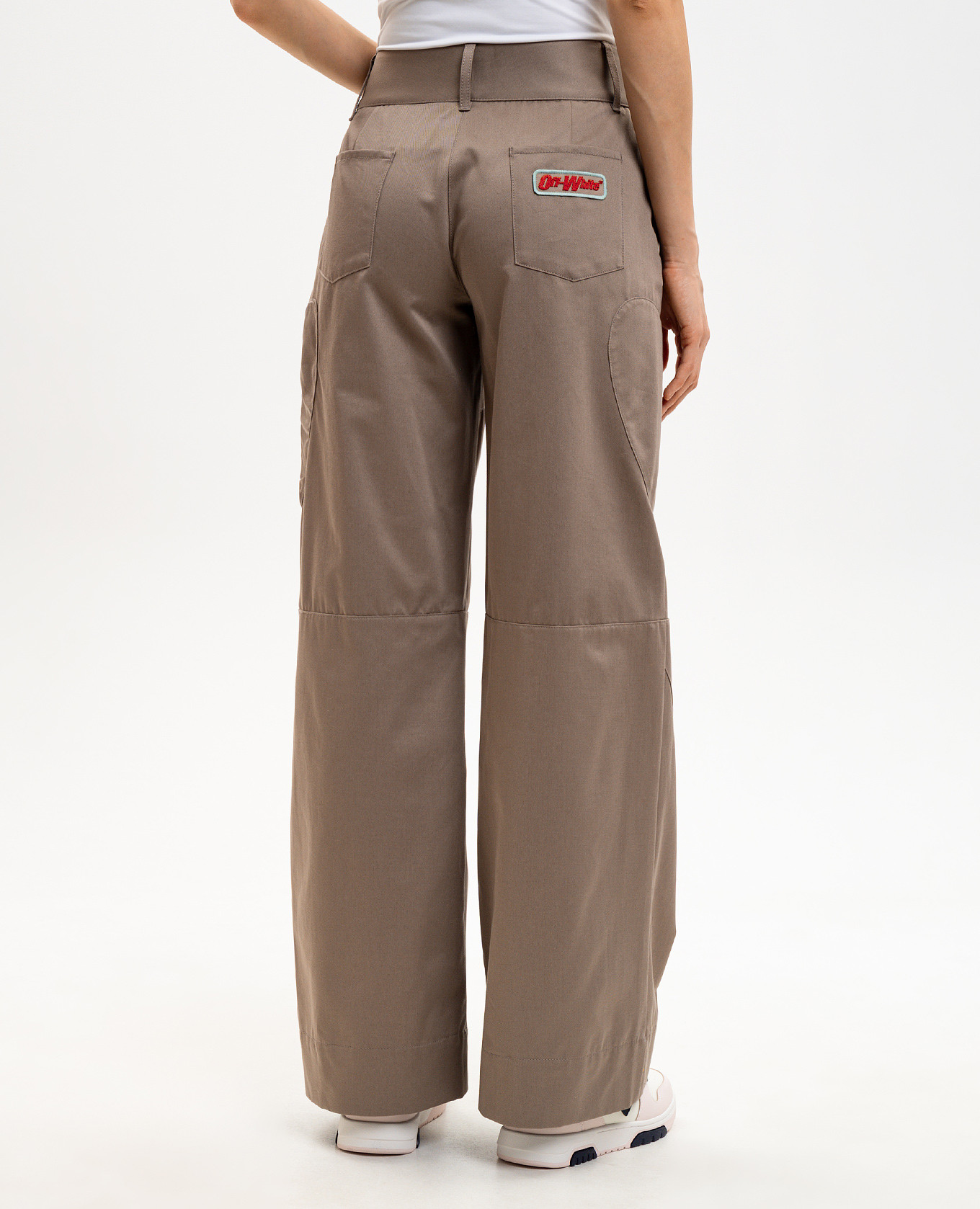 Brown pants with logo patch Off-White 4