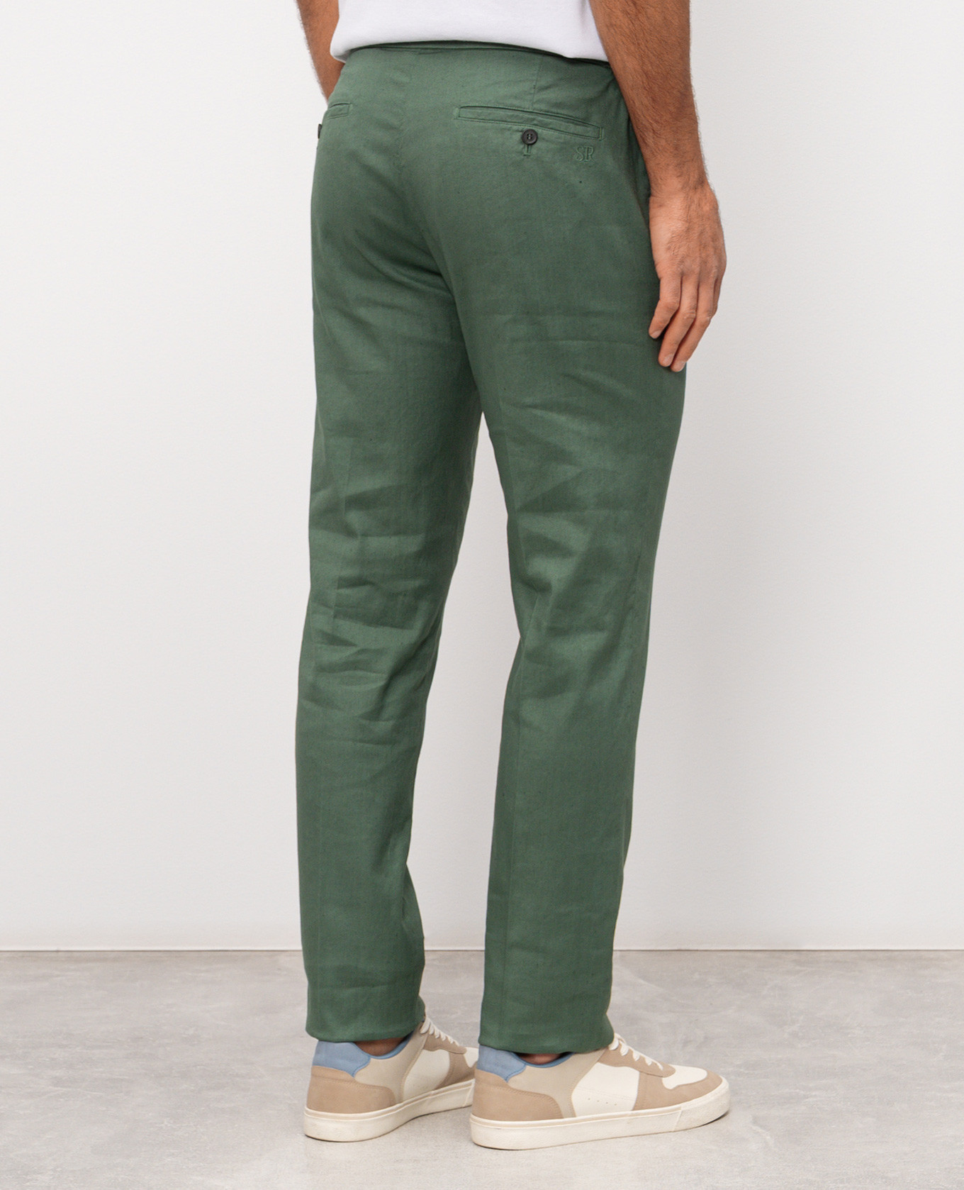 Green linen pants Stefano Ricci 4