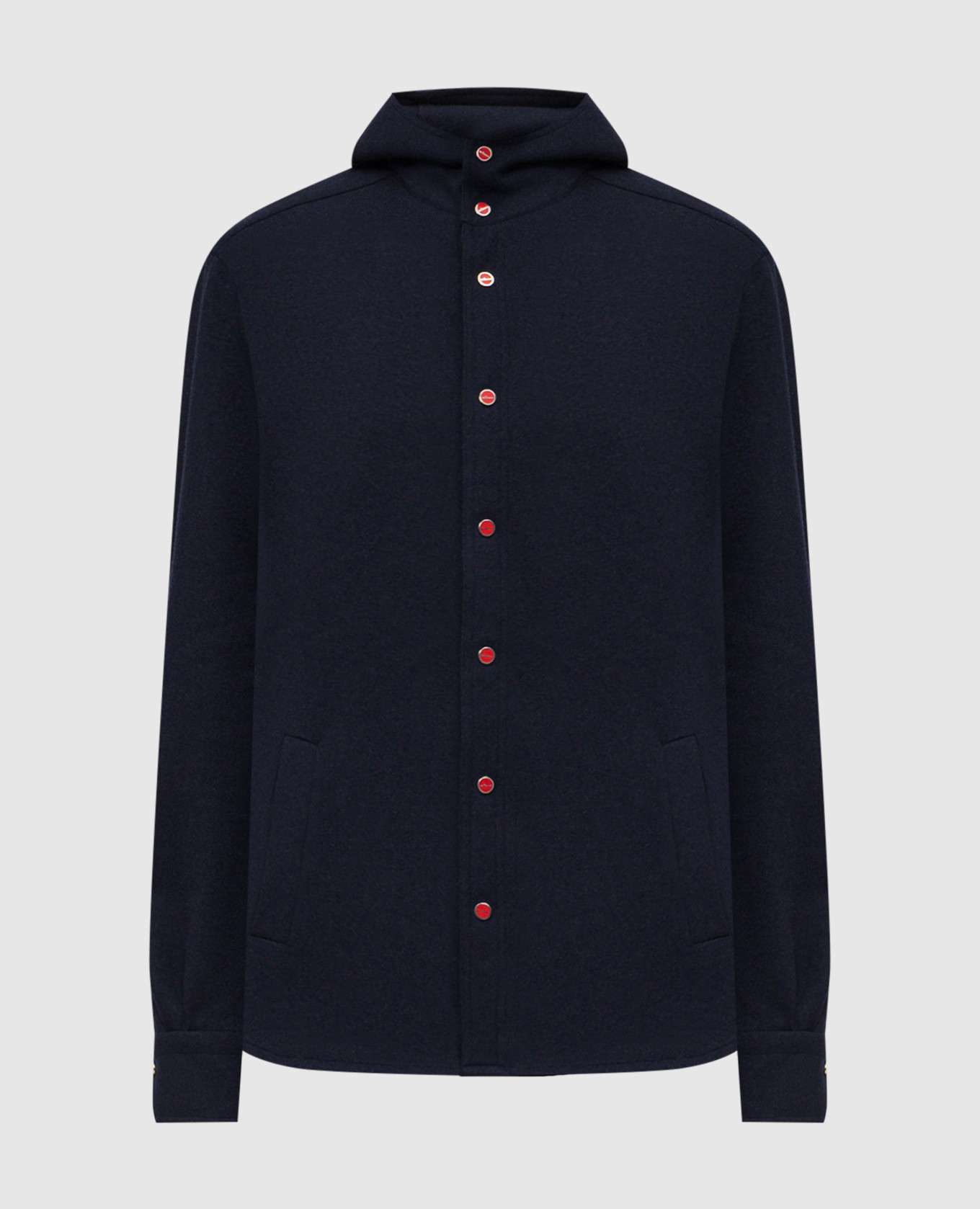 

Blue wool and cashmere hooded shirt Kiton
