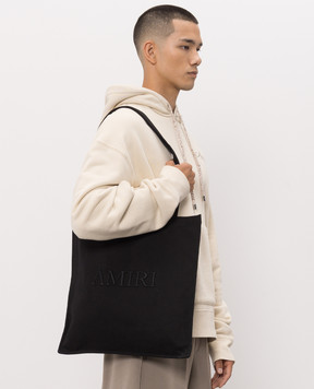 AMIRI Black shopper with logo embroidery AMHABA1060