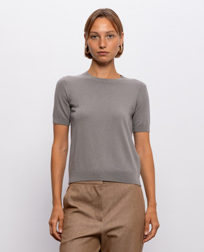 Max Mara GIULIETTA gray top with silk SMMGIULIETTA