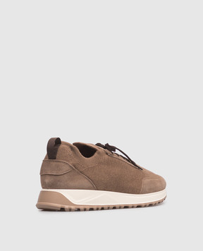 Enrico Mandelli Brown combination sneakers with logo patch 0ELITE6250
