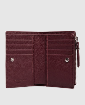 Gianni Chiarini Burgundy leather wallet with logo print PF6003GRN