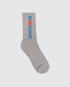 Rhude Grey socks with logo RHFW26SO05884