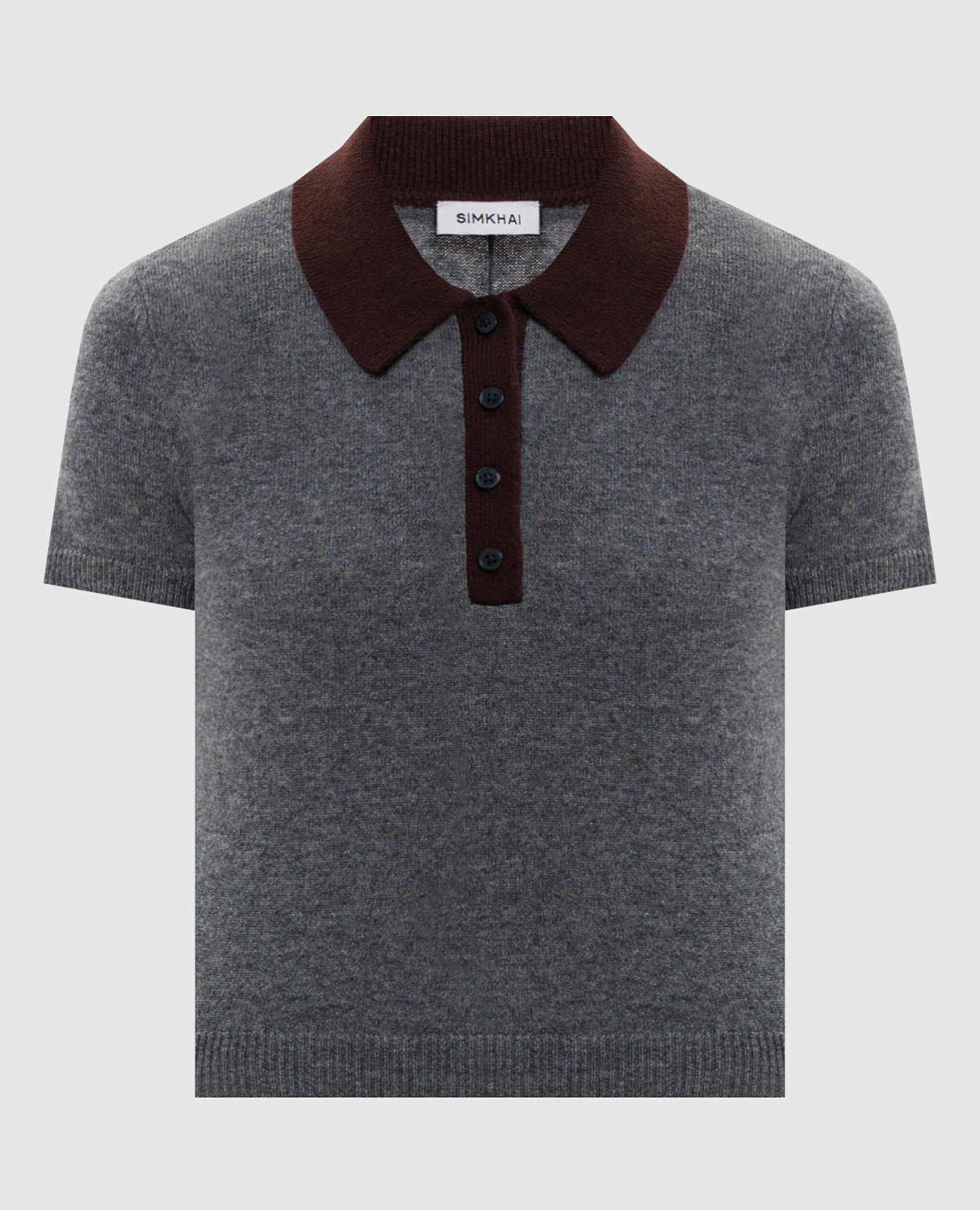 

Grey cashmere top with polo collar Simkhai