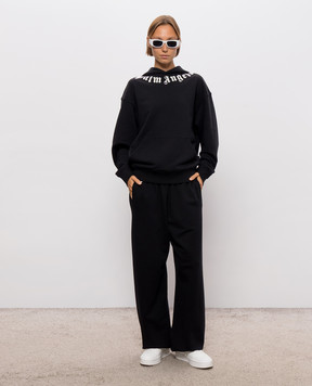 Palm Angels Black sweatpants with logo print PAMCH001FL002w
