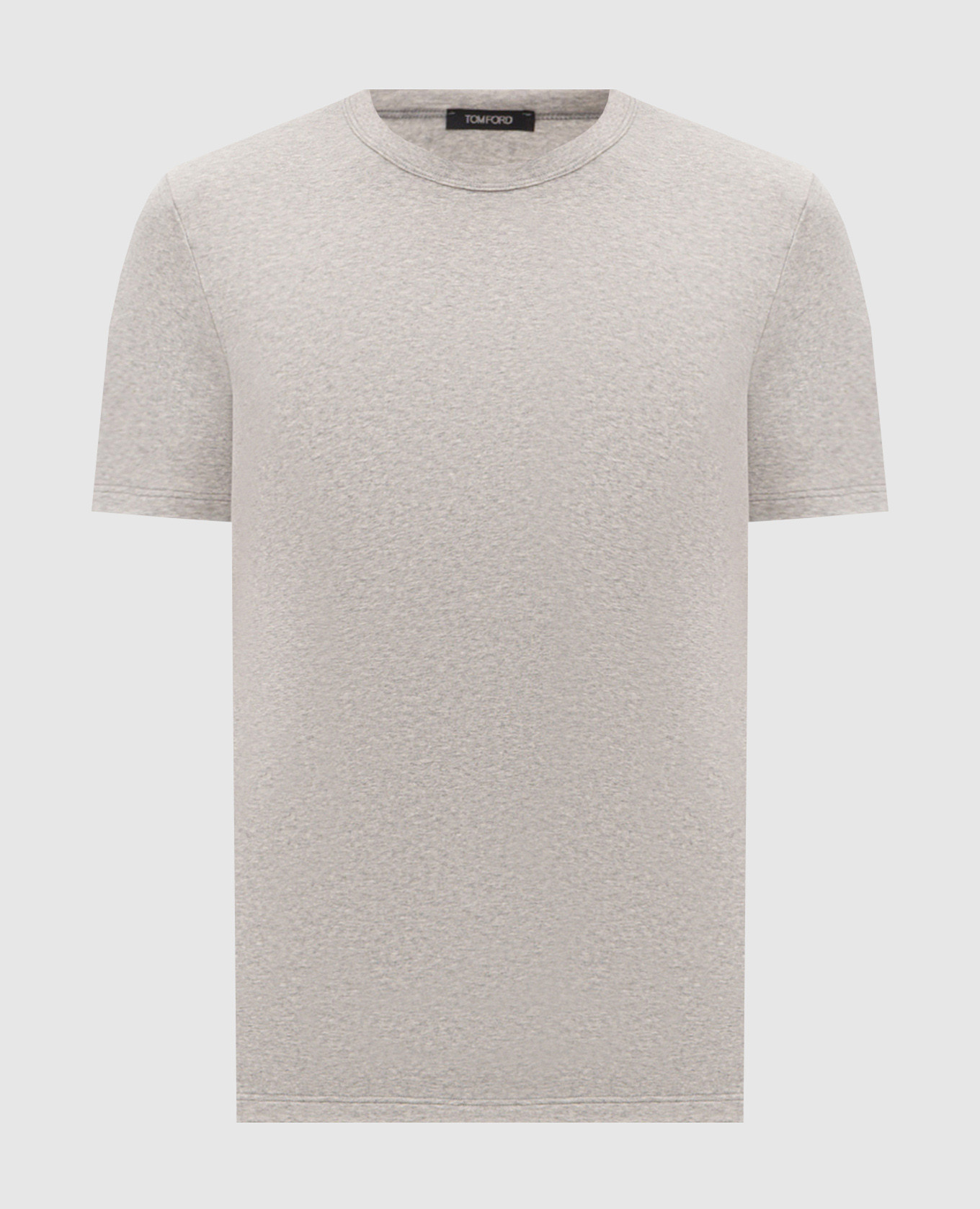 Grey melange T-shirt with logo patch