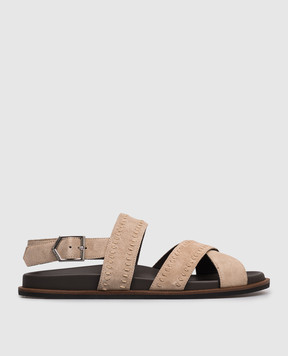 Canali Beige suede sandals RB01274481203