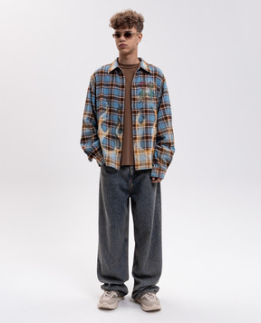 AMIRI Blue checkered shirt with print AMTOSH1187