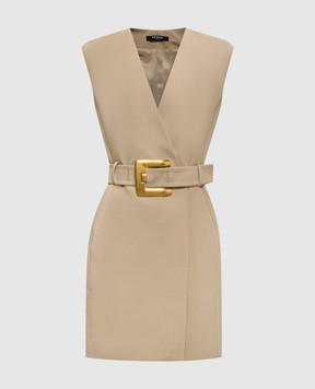 Balmain Beige dress with belt GF1R5168CG43