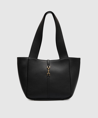 Schwarze Ledertasche
