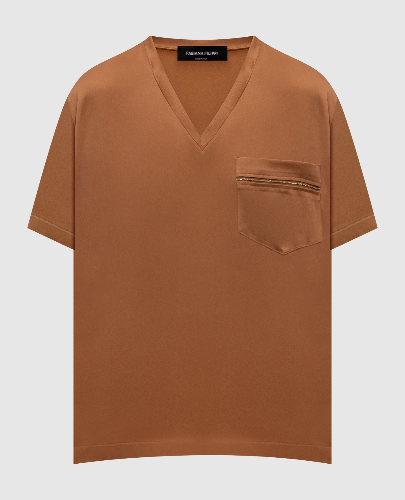 

Brown blouse with monil chain Fabiana Filippi