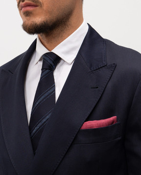 Brunello Cucinelli Blue striped silk tie MX8640018