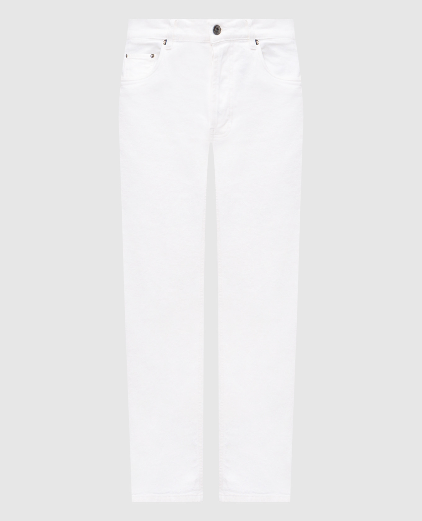 White jeans with logo patch Pini Parma