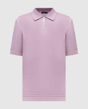 Stefano Ricci Purple silk polo with monogram logo K616215P31F26101