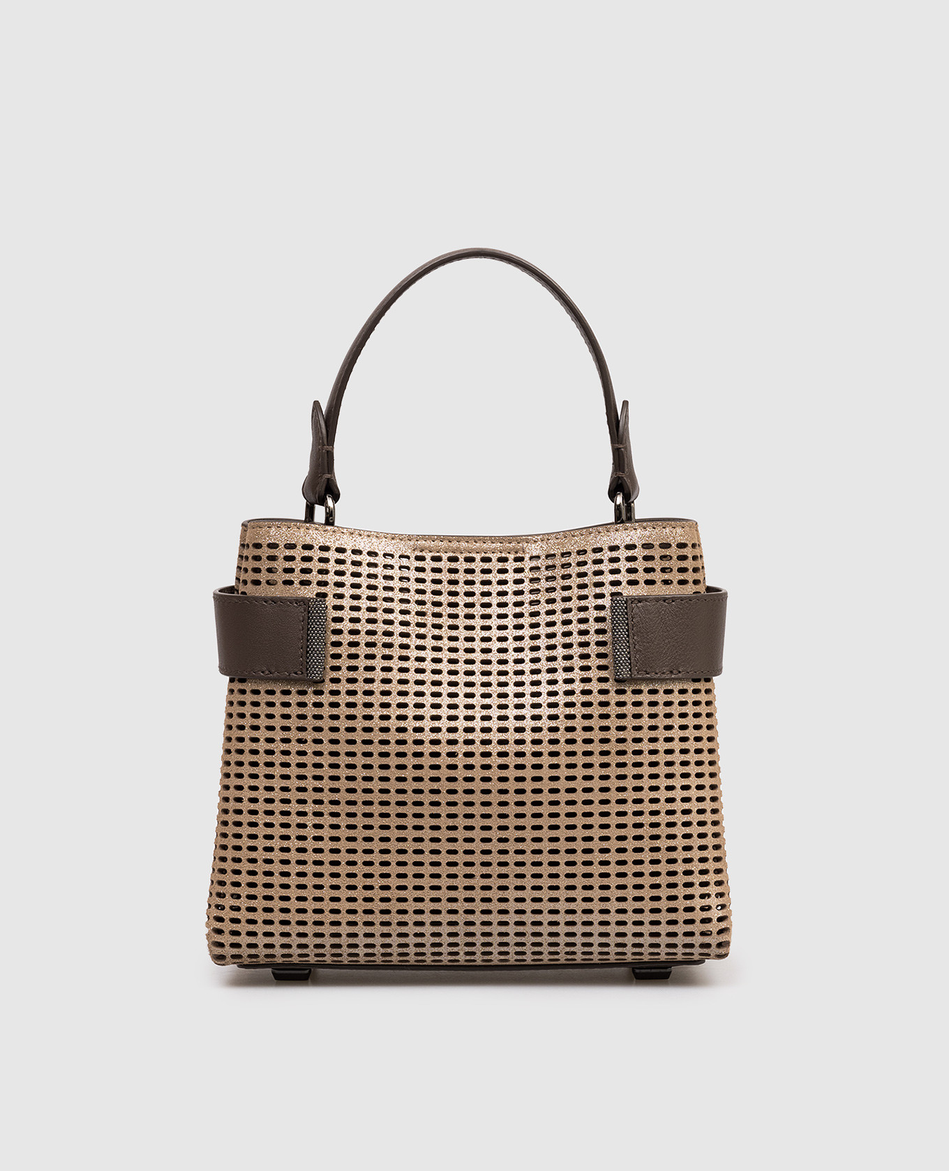 

Essence brown suede bag with lurex and monil chain Brunello Cucinelli