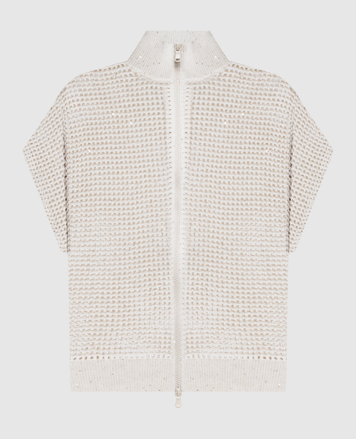 

Beige openwork vest with sequins Brunello Cucinelli