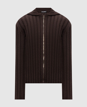 Dolce&Gabbana Brown wool cardigan GXQ84TJCVG5
