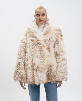 Babe Pay Pls Beige sheepskin coat 2323TIGRADO