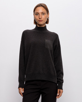 Peserico Dark brown wool, silk and cashmere sweater A99205F12A9283