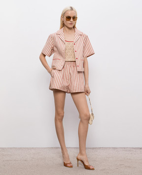 Fendi Beige striped shorts FLP897AOHT