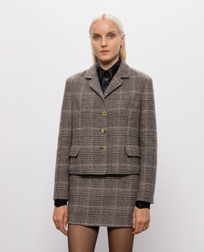 Ermanno Scervino Brown checked wool jacket D496I301VCZLD