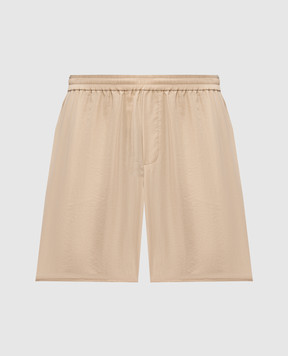 Balmain Beige silk shorts with embroidery GH0PA145SF45