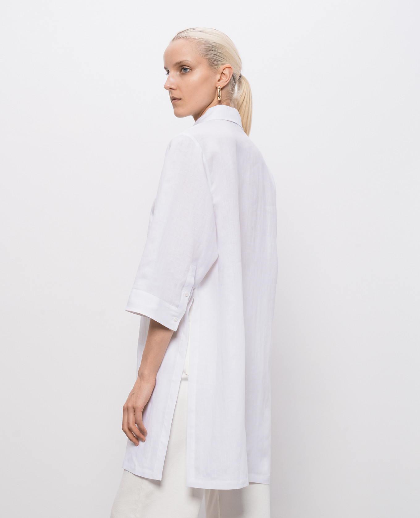 White long linen shirt Peserico 4