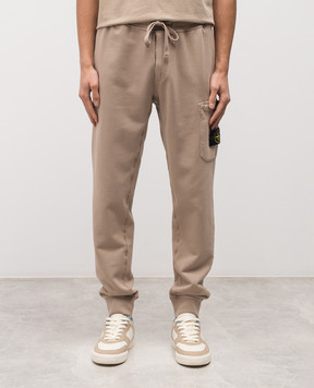 Stone Island Beige joggers with logo L1S156200010S0051