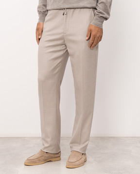 Enrico Mandelli Beige cashmere pants GYMP015607