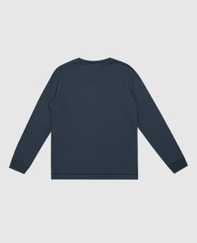 Stone Island Children's blue long-sleeve shirt with logo patch L2S162100002S004714