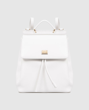 Dolce&Gabbana Children's white leather backpack with logo EB0264A1065