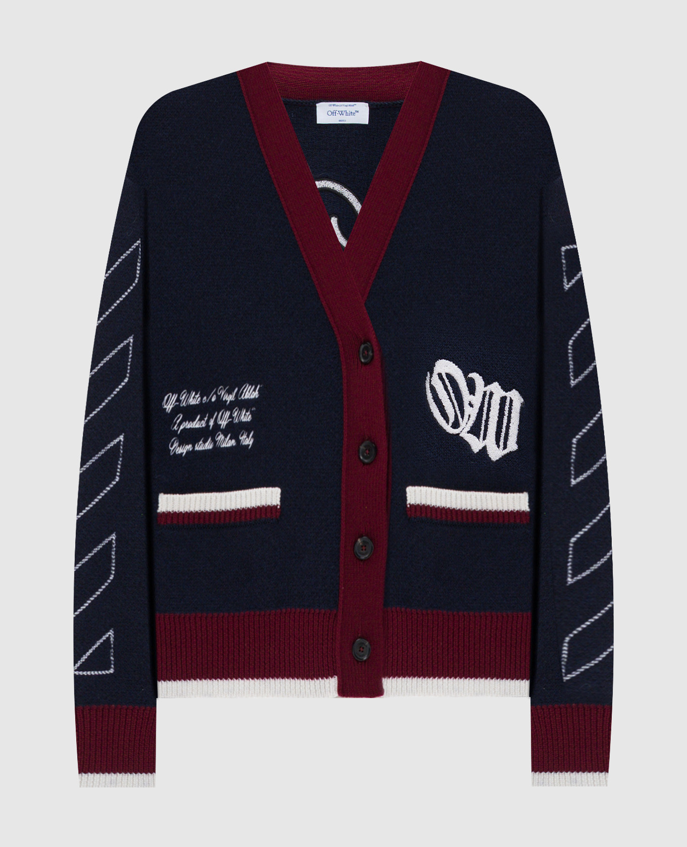 

Blue wool cardigan with logo Off-White